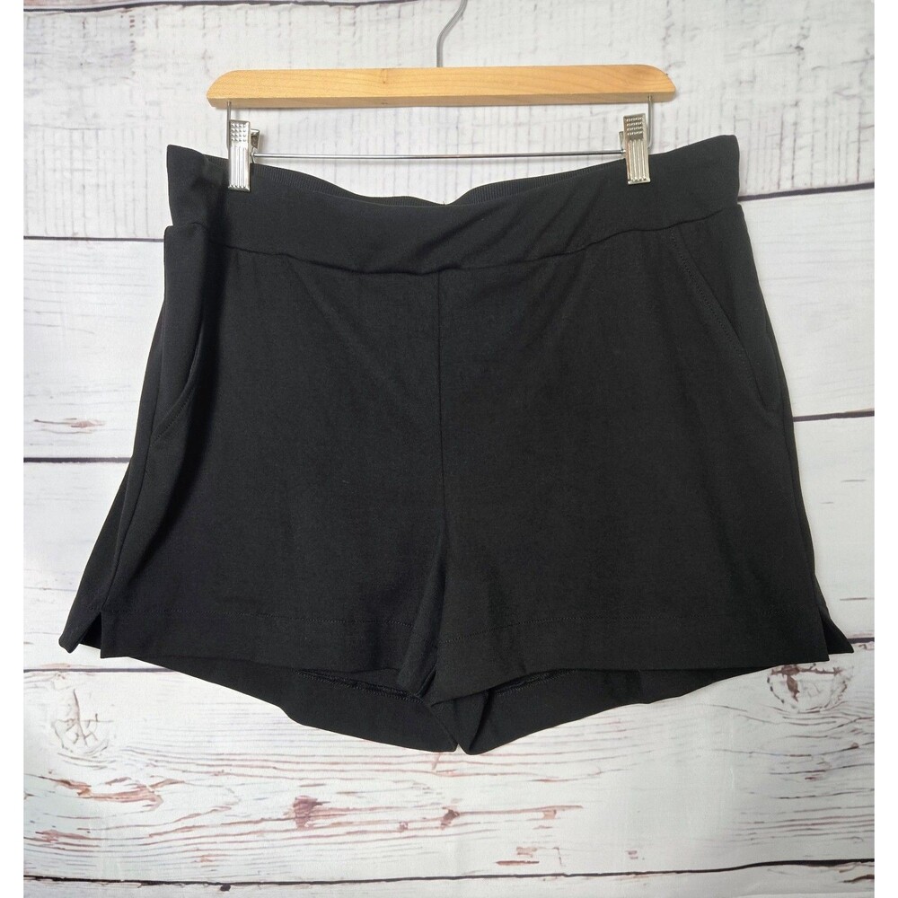 Rachel Zoe Womens Shorts Size XL Black Pull On Flat Front Pockets Stretch Casual